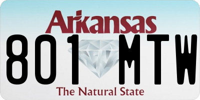AR license plate 801MTW