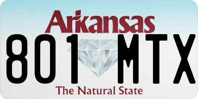 AR license plate 801MTX