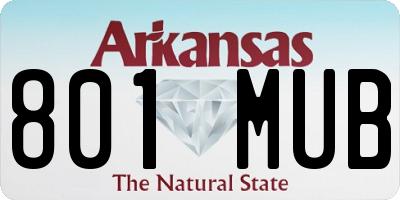 AR license plate 801MUB