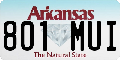 AR license plate 801MUI