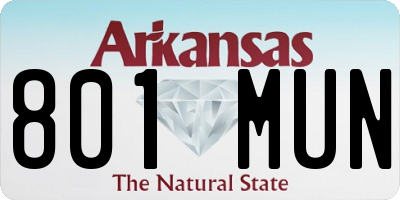AR license plate 801MUN