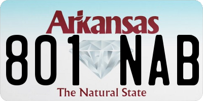 AR license plate 801NAB