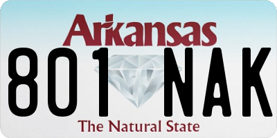 AR license plate 801NAK