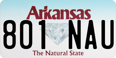AR license plate 801NAU