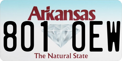 AR license plate 801OEW