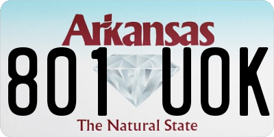 AR license plate 801UOK