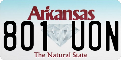AR license plate 801UON