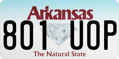 AR license plate 801UOP