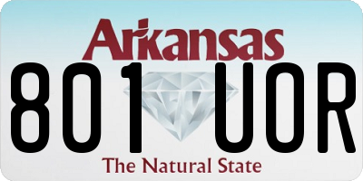 AR license plate 801UOR