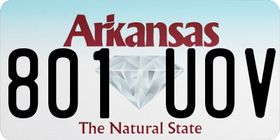 AR license plate 801UOV