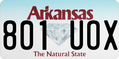 AR license plate 801UOX