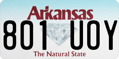 AR license plate 801UOY