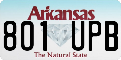 AR license plate 801UPB
