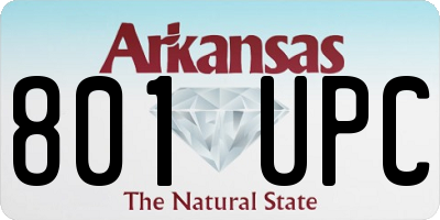 AR license plate 801UPC