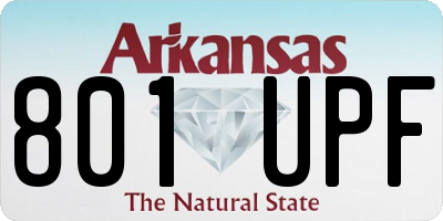 AR license plate 801UPF