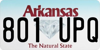 AR license plate 801UPQ