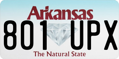 AR license plate 801UPX