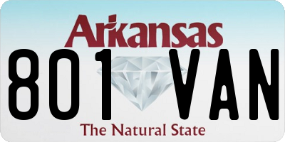 AR license plate 801VAN