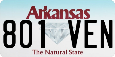 AR license plate 801VEN