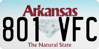 AR license plate 801VFC