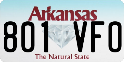AR license plate 801VFO