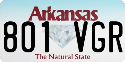 AR license plate 801VGR