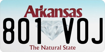 AR license plate 801VOJ
