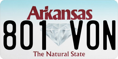 AR license plate 801VON