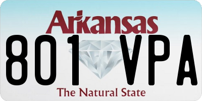 AR license plate 801VPA