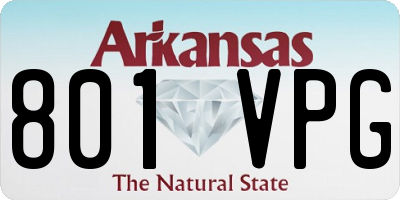 AR license plate 801VPG