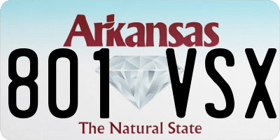 AR license plate 801VSX