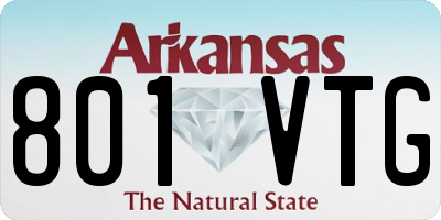 AR license plate 801VTG