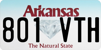 AR license plate 801VTH