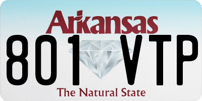 AR license plate 801VTP