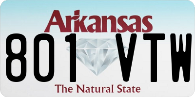 AR license plate 801VTW