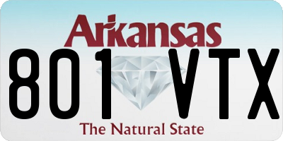 AR license plate 801VTX