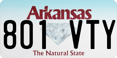 AR license plate 801VTY