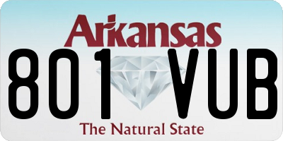 AR license plate 801VUB