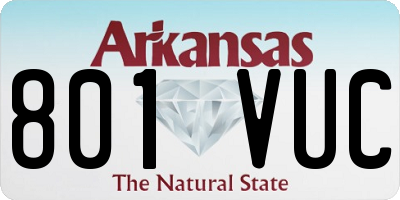 AR license plate 801VUC