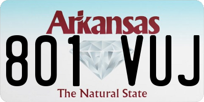 AR license plate 801VUJ