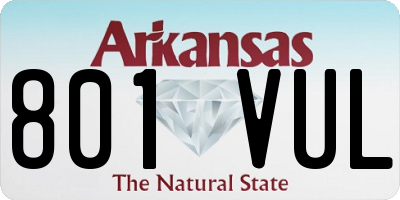 AR license plate 801VUL