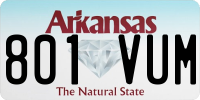AR license plate 801VUM