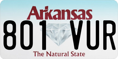 AR license plate 801VUR