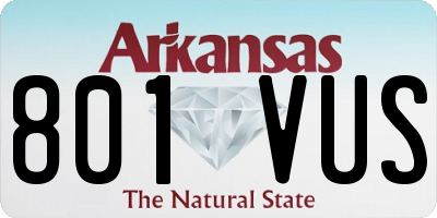 AR license plate 801VUS