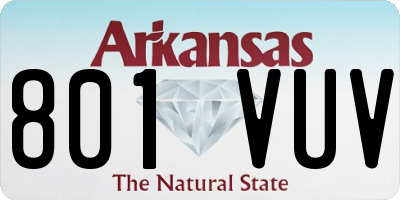 AR license plate 801VUV