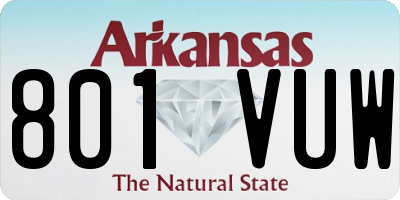 AR license plate 801VUW