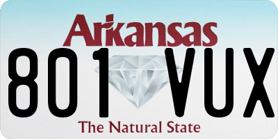 AR license plate 801VUX