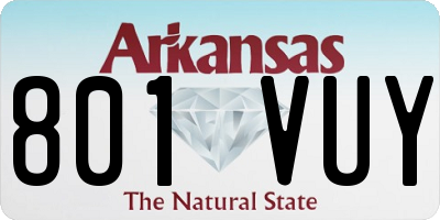 AR license plate 801VUY