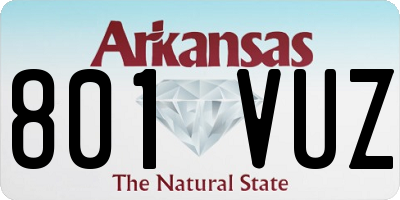 AR license plate 801VUZ