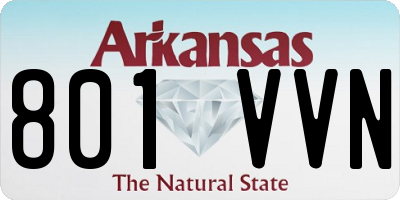 AR license plate 801VVN